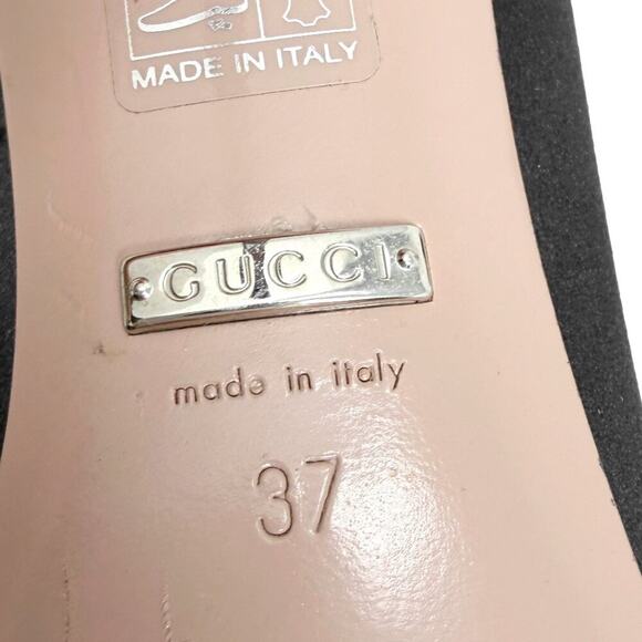 Gucci Black Satin GG Crystal Pumps Heels – Size 37 / US 7 - Picture 6 of 9
